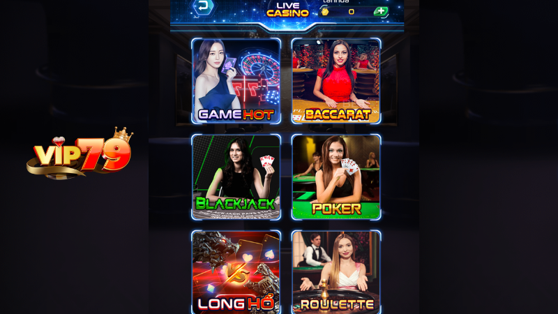 Các trò chơi đặc sắc tại sảnh Live casino Vip79