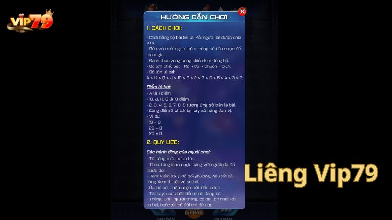 Quy tắc trả thưởng Liêng Vip79 dành cho game thủ