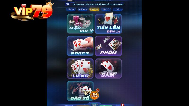 Một số tựa game thú vị trong cổng game Vip79