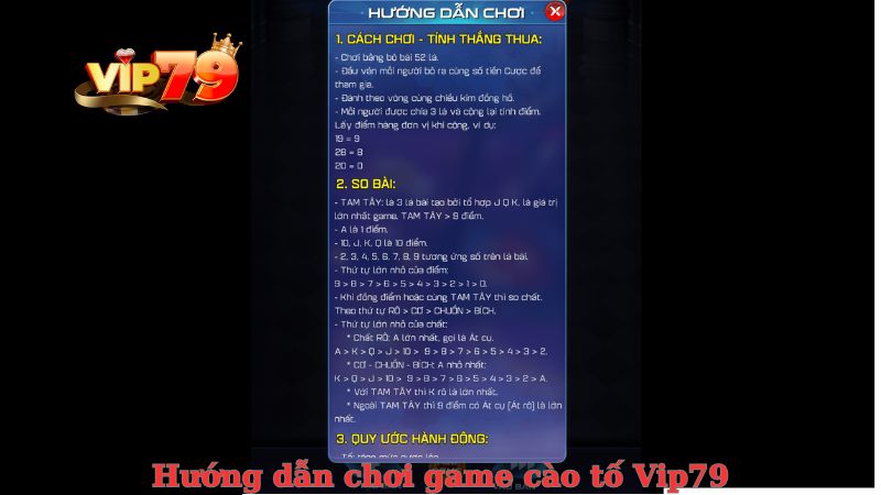 Một số thuật ngữ trong game bài Cào tố Vip79